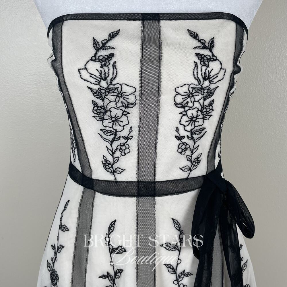 Rare Black and White Lace Strapless Dress ASO Charmed Piper Phoebe Halliwell - Picture 8 of 11